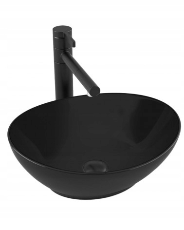 Calani Fiesta Mini Black oválne umývadlo na dosku